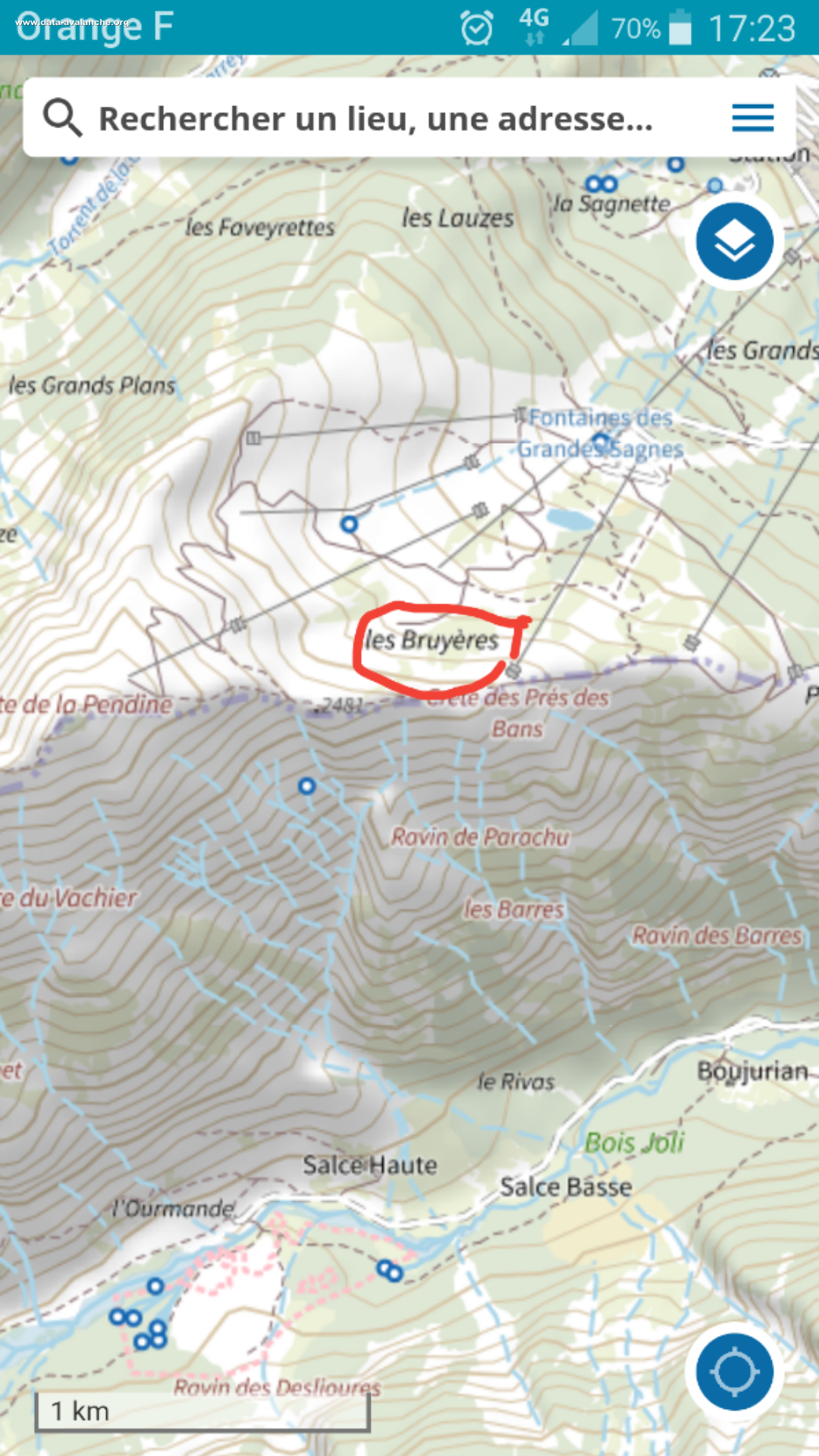 Avalanche Ecrins, secteur Puy Saint Vincent, Sous la crête du Pré des Bans - Photo 1 - © Catherine Hubert et François Grémillard